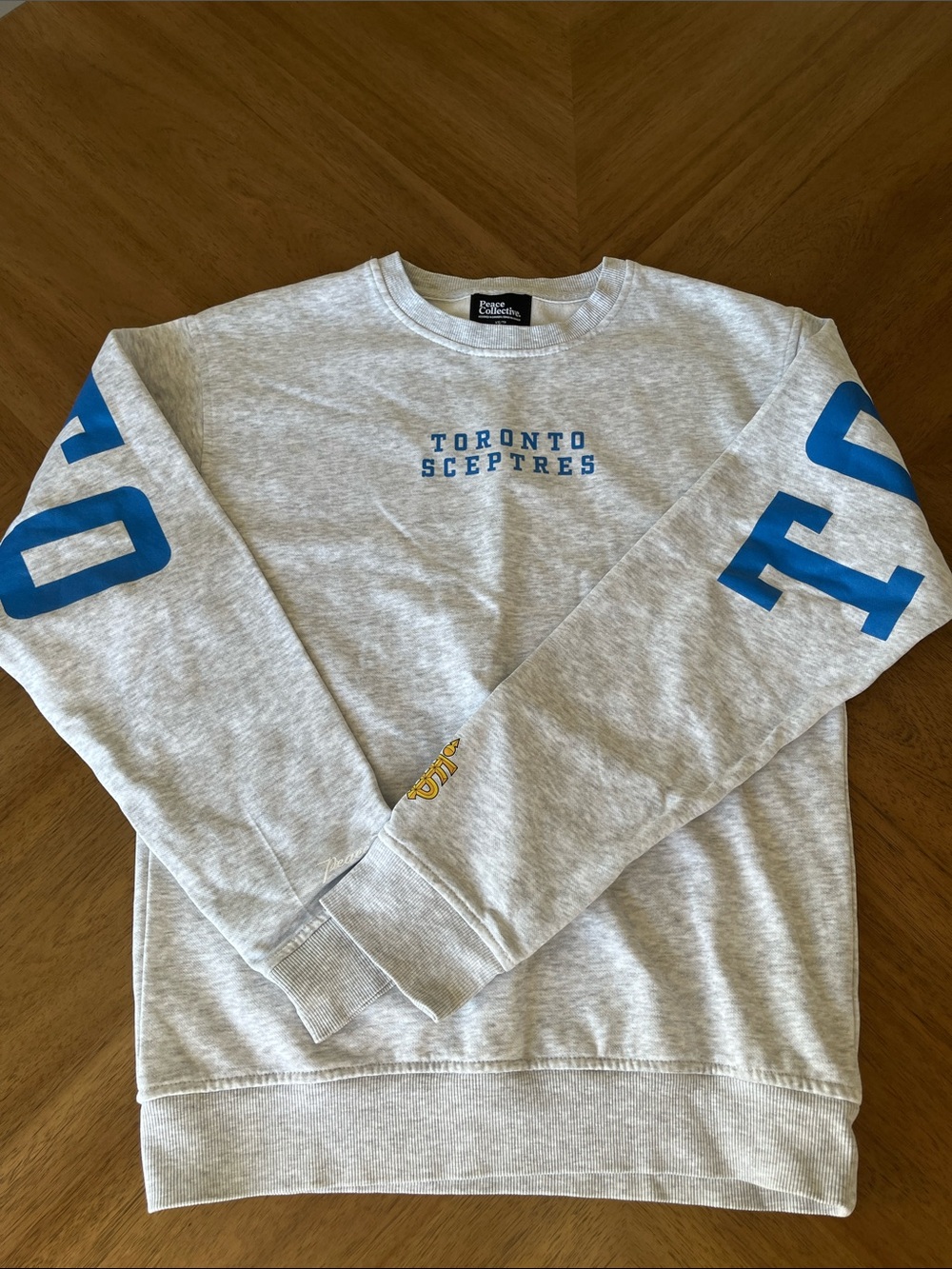 Peace Collective Toronto Sceptres Spirit Crewneck Gray & Blue Sweatshirt XS